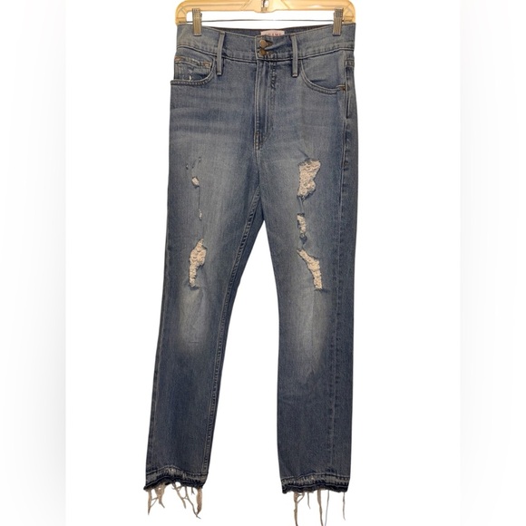 Frame denim womens jeans 26 Blue Distressed Heritage Le Sylvie Slender Straight - Picture 1 of 5